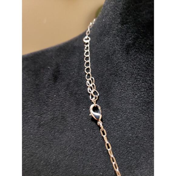 Womens Fashion Gold Tone Wire Wrap Blue Druzy Chrysocolla Stone Pendant Necklace - Picture 5 of 5